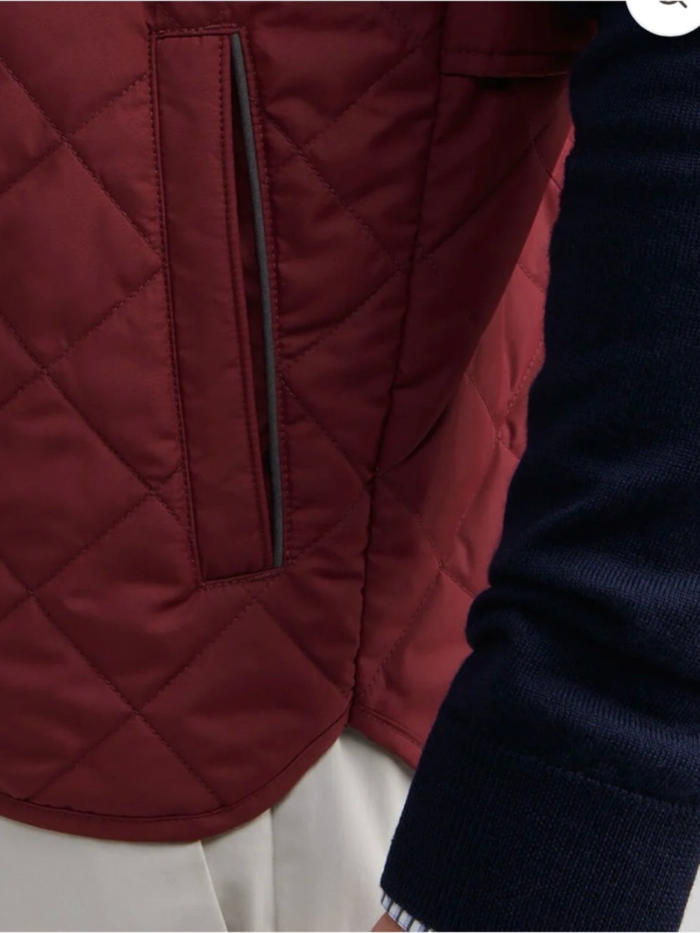 Peter Millar Quilted Burgundy Zip-Front Vest - Picture 4 of 13